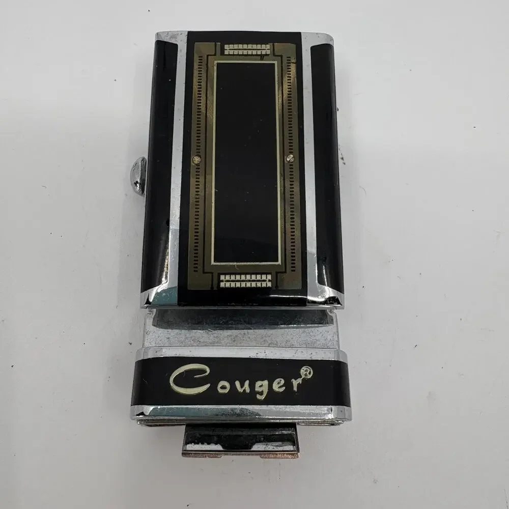 Vintage Cougar Automatic Belt Buckle Black Silver Gold Adjustable Ratchet Style